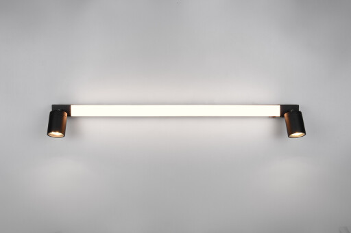 Aplica de perete Enrico, TRIO, 90x6x18 cm, 9W / 4.9W, 1x SMD / 2x GU10, metal, negru mat