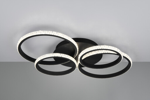 Plafoniera Cires, RL, 65.5x49.5x8.5 cm, 27W, 1x SMD, metal, negru mat