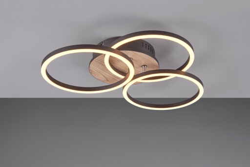 Plafoniera Circle, RL, 43.5x9.5 cm, 27W, 1x SMD, MDF, natur