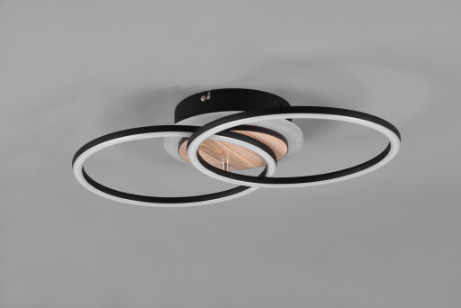 Plafoniera Giro, RL, 46.5x28x8.5 cm, 25W, 1x SMD, MDF, negru/natur