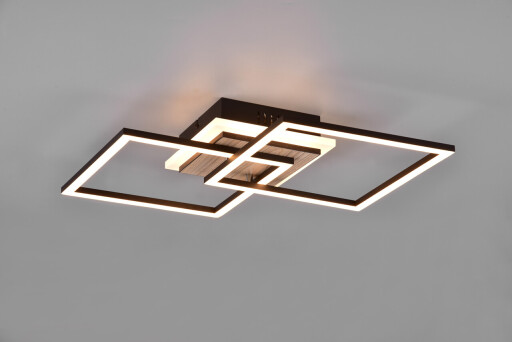 Plafoniera Giro, RL, 57.5x35.5x8 cm, 25W, 1x SMD, MDF, negru/natur