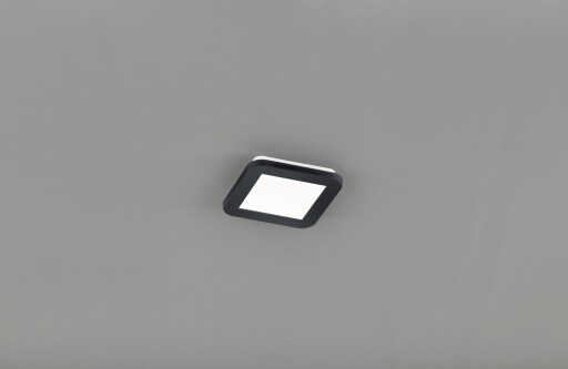 Plafoniera Camillus, RL, 17x17x3 cm, 9W, 1x SMD, plastic, negru mat