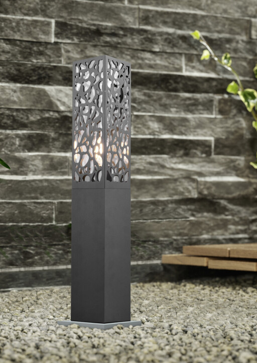 Lampadar de exterior Cooper, TRIO, 10x10x60 cm, 40W, 1x E27, inox, antracit