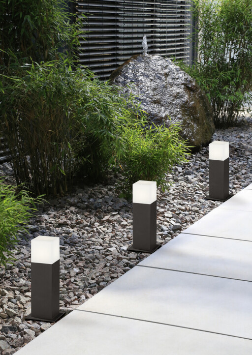 Lampadar de exterior Hudson, TRIO, 8.5x8.5x30 cm, 3.5W, 1x E14, aluminiu, antracit/alb