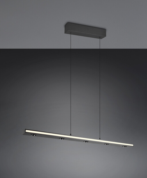 Lustra Graham, TRIO, 109x9x150 cm, 4.5W / 10W, 7x SMD / 1x SMD, metal, negru mat