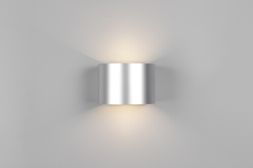 Aplica de perete rotunda pentru exterior Genie, RL NOW, 14x12x10 cm, 1W, 2x SMD, plastic, titaniu