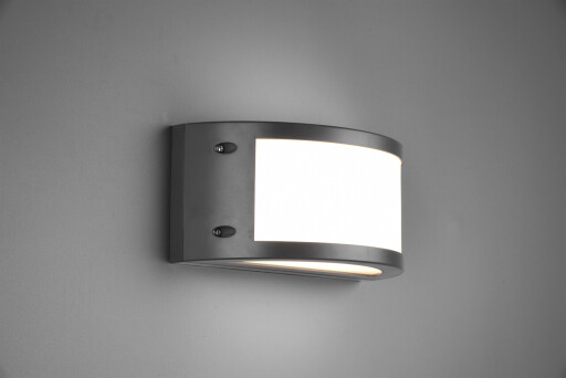 Aplica de perete pentru exterior Kendal, RL, 24.8x11.5 cm, 12W, 1x SMD, plastic, antracit/alb