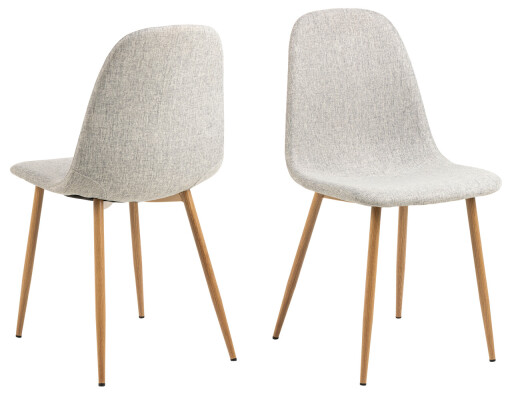 Scaun Celia, Actona, 44x54x86 cm, poliester/otel, gri deschis/natural