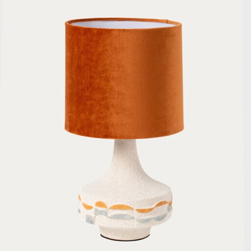 Lampa de masa Chevet, Homla, 20x36.5 cm, 60W, 1x E27, ceramica, alb/caramiziu