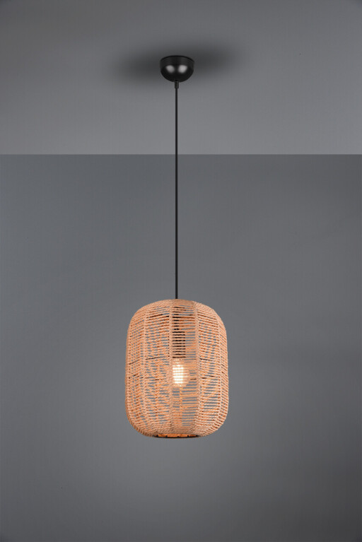 Lustra Runa, TRIO, 35x150 cm, 40W, 1x E27, metal, negru mat/bej
