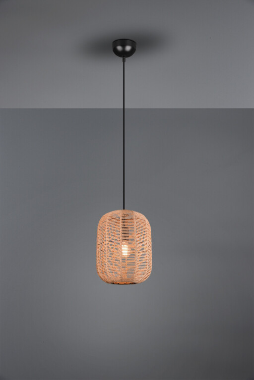 Lustra Runa, TRIO, 25x150 cm, 40W, 1x E27, metal, negru mat/bej