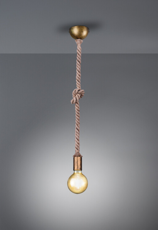 Lustra Rope, TRIO, 12x150 cm, 60W, 1x E27, metal, bronz antic