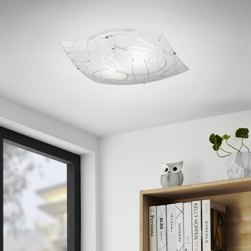 Plafoniera Spirelli, TRIO, 30x30x9 cm, 40W, 1x E27, metal, alb