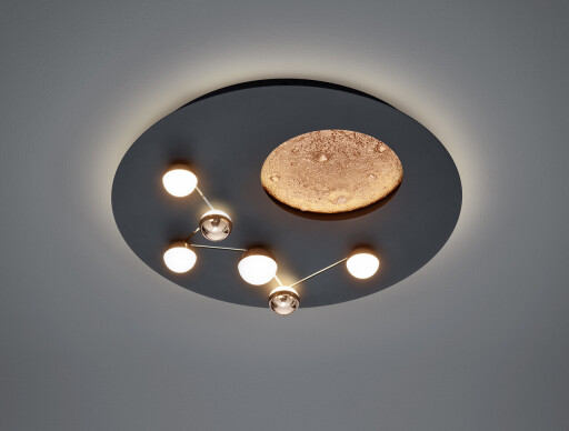 Plafoniera Zodiac, TRIO, 50x10 cm, 42W, 1x SMD, metal, negru mat