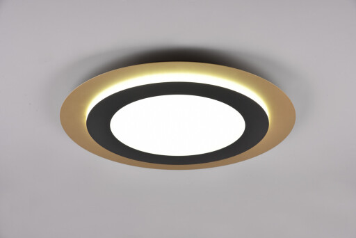 Plafoniera Morgan, TRIO, 45x4.2 cm, 42W, 1x SMD, metal, negru/auriu