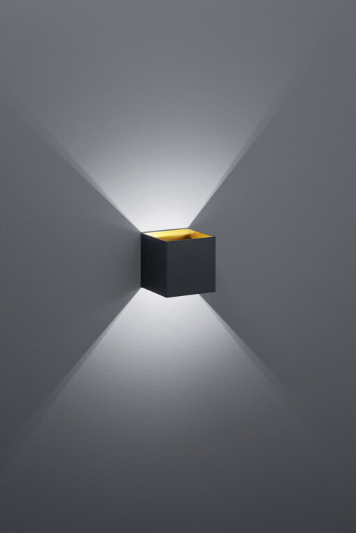 Aplica de perete Louis, TRIO, 10x10 cm, 4.3W, 1x SMD, aluminiu, negru mat