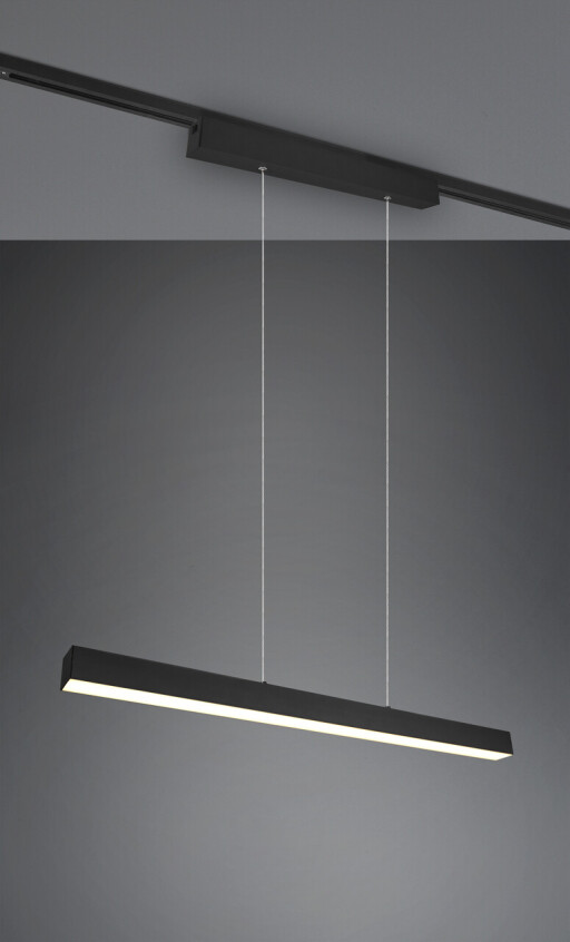 Lustra Paros, TRIO, 90x5x180 cm, 29W, 1x SMD, metal, negru mat
