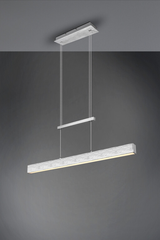 Lustra Paros, RL, 90x11x150 cm, 22W / 5.5W, 2x SMD, metal, argintiu lucios