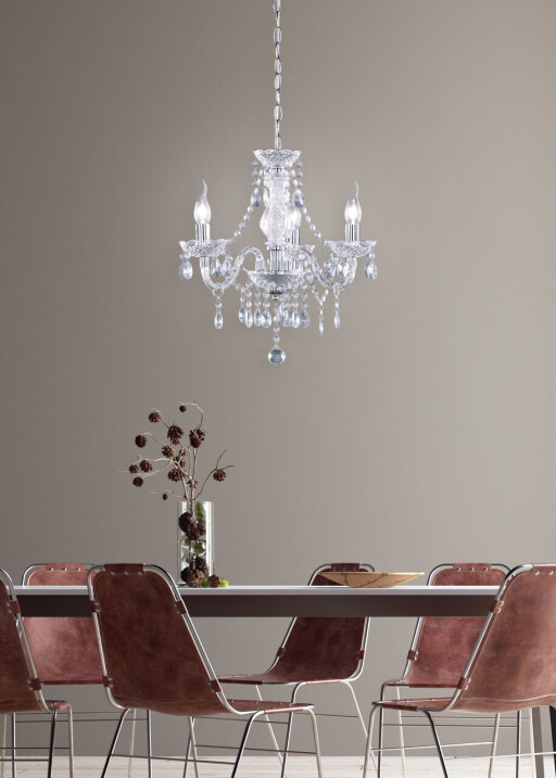 Candelabru Luster, RL, 46x150 cm, 40W, 3x E14, metal, argintiu