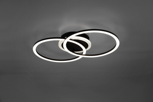 Plafoniera Venida, RL, 50x30x7.5 cm, 25W, 1x SMD, metal, negru mat
