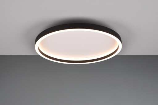 Plafoniera Rotonda, RL, 35x5.8 cm, 20W, 1x SMD, metal, negru mat