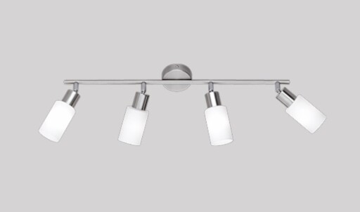 Plafoniera Mars, RL, 60x8x18.5 cm, 40W, 4x E14, metal, nichel mat/alb