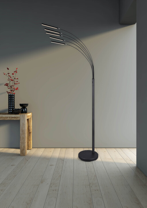 Lampadar Reed, RL, 30.5x195.5 cm, 3.5W, 5x SMD, metal, nichel mat