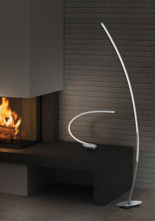 Lampadar Solo, RL, 15x35x158 cm, 11W, 1x SMD, metal, argintiu lucios
