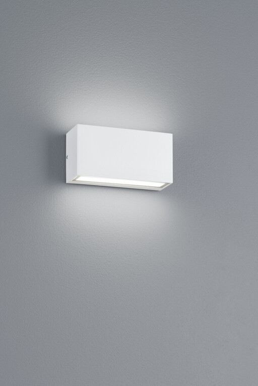 Aplica de perete pentru exterior Trent, TRIO, 14x5 cm, 9W, 1x SMD, aluminiu, alb mat