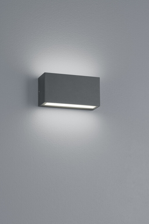 Aplica de perete pentru exterior Trent, TRIO, 14x5 cm, 9W, 1x SMD, aluminiu, antracit