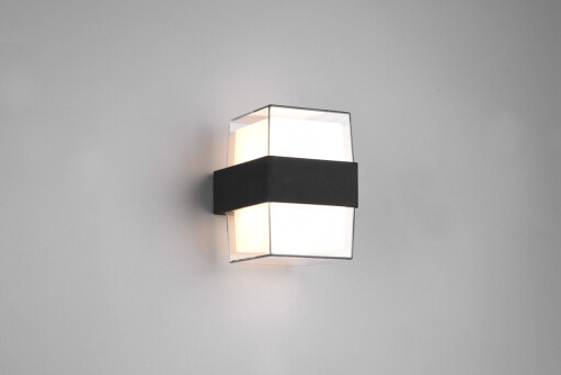 Aplica de perete patrata pentru exterior Molina, RL, 9.6x13.2 cm, 4.6W, 1x SMD, aluminiu, antracit/transparent