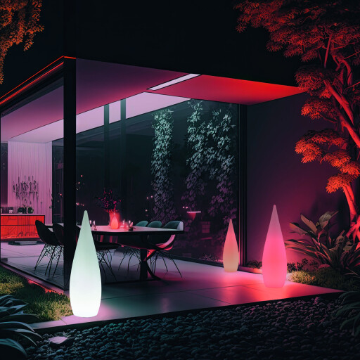 Lampadar de exterior Palmas, RL, 25x80 cm, 3W, 1x SMD, plastic, alb