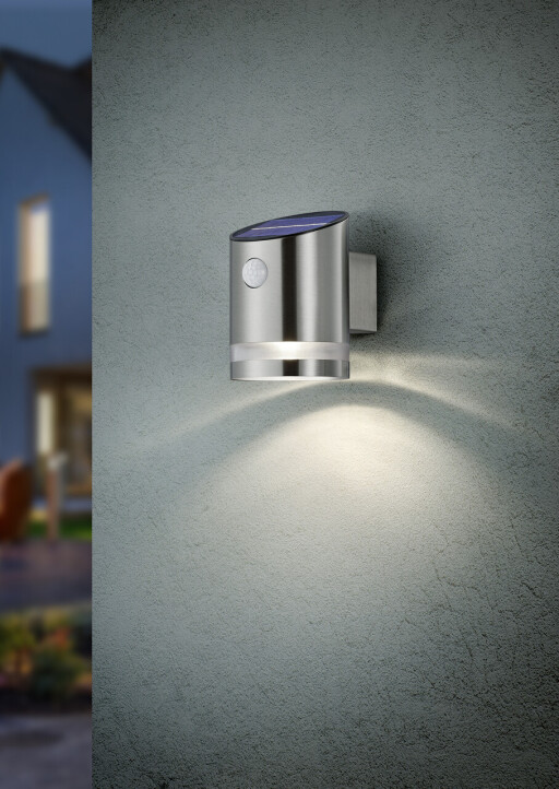 Aplica de perete pentru exterior cu senzor Salta, RL, 9x13 cm, 3W, 1x SMD, inox, nichel mat
