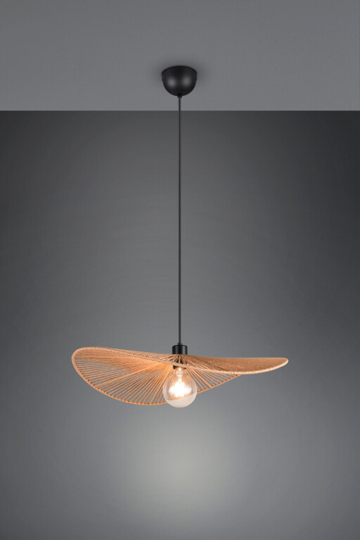 Lustra Laurine, RL, 58x150 cm, 40W, 1x E27, fire de hartie, negru mat/maro