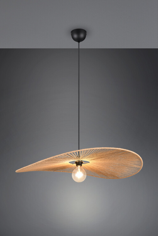 Lustra Laurine, RL, 78x150 cm, 40W, 1x E27, fire de hartie, negru mat/maro