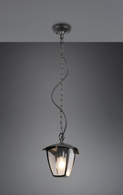 Lampa de gradina Venta, TRIO, 17x17x82 cm, 10W, 1x E27, aluminiu, negru mat