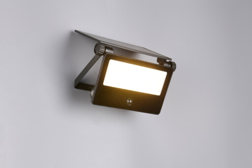 Aplica de perete pentru exterior cu senzor Moura, RL, 20.5x15.5x17.5 cm, 18W, 1x SMD, aluminiu, negru mat