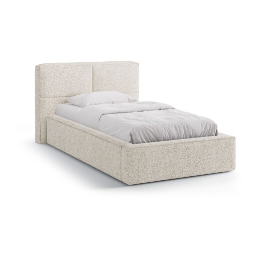 Pat bej tapițat cu spațiu de depozitare cu somieră 90x200 cm Darren – Micadoni