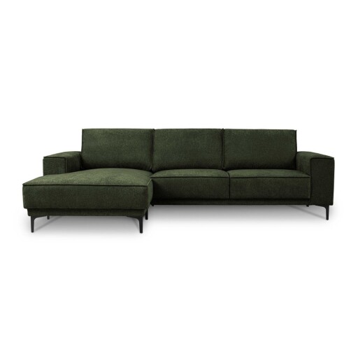 Colțar verde cu tapițerie din chenille (cu colț pe partea stângă/cu șezlong) Copenhagen – Scandic