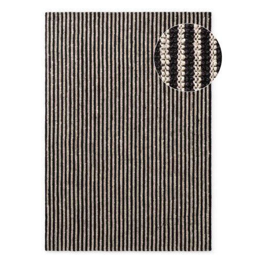 Covor negru țesut manual din iută 160x230 cm Harvest Ebony – Elle Decoration