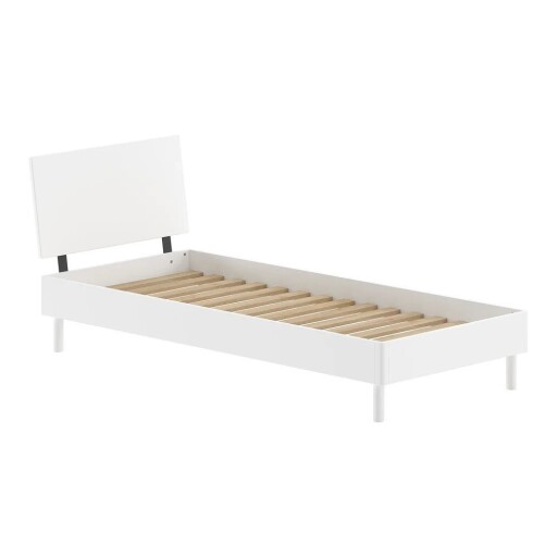 Pat alb din lemn de fag cu somieră 90x200 cm Forrest – Vipack