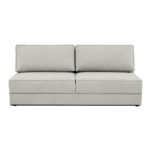Canapea gri deschis extensibilă/cu spațiu de depozitare 202 cm Dora – Scandic