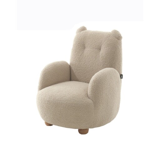 Fotoliu de copii bej cu tapițerie din țesătură bouclé Rocky – Vipack