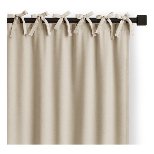 Draperie crem dimout (semi-opacă) 140x250 cm Carli Tie – Restilo