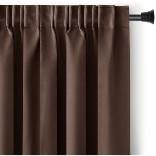 Draperie maro dimout (semi-opacă) 140x175 cm Kierra – Restilo