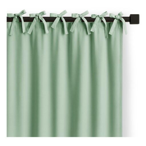 Draperie verde-mentă dimout (semi-opacă) 140x250 cm Carli Tie – Restilo