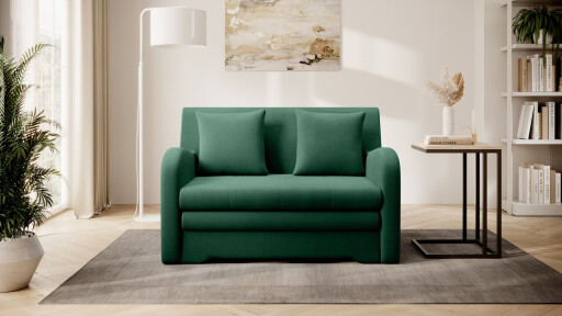 Canapea extensibila 2 locuri ELTAP, Ario, 130x103x85 cm, lemn/poliester, verde