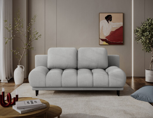 Canapea extensibila 2 locuri ELTAP, Guavio, 210x77x97 cm, lemn/poliester, gri