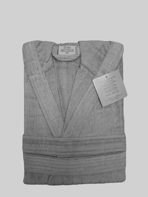 Halat de baie cu gluga, ET 2000 IMPEX, S/M, bumbac, bej