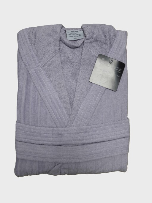 Halat de baie cu gluga, ET 2000 IMPEX, L/XL, bumbac, lila